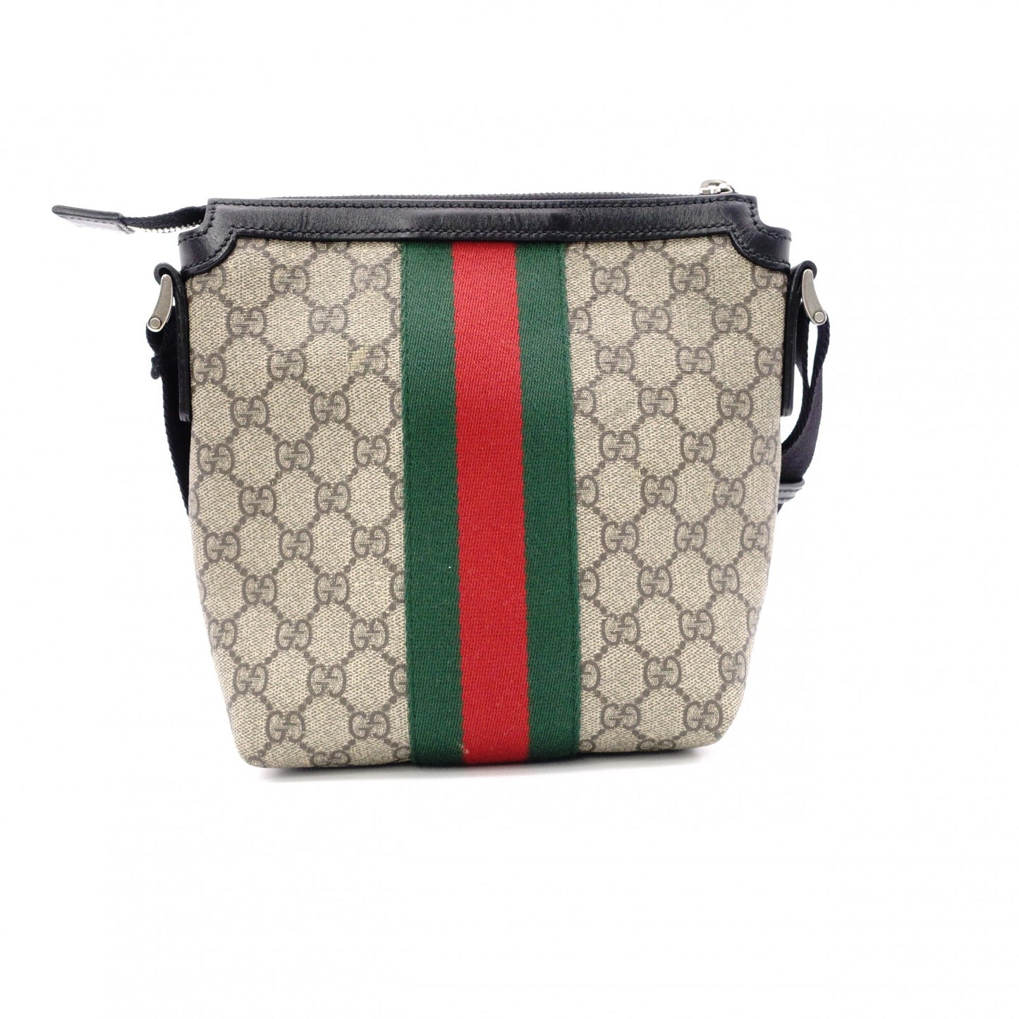 GUCCI GG Supreme Shoulder Bag, PVC and Canvas, Beige, Crossbody