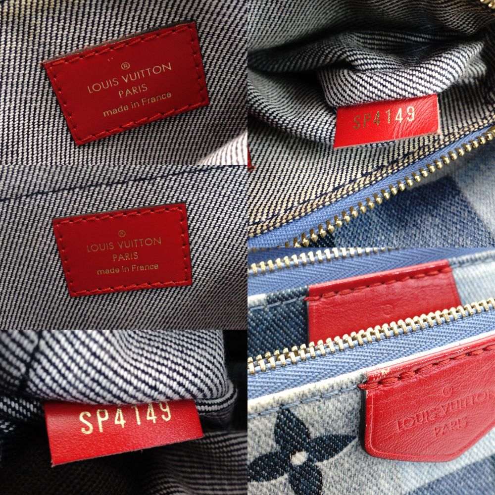 LOUIS VUITTON Multi Pochette Accessoires Monogram Denim Canvas Blue × Red M44990