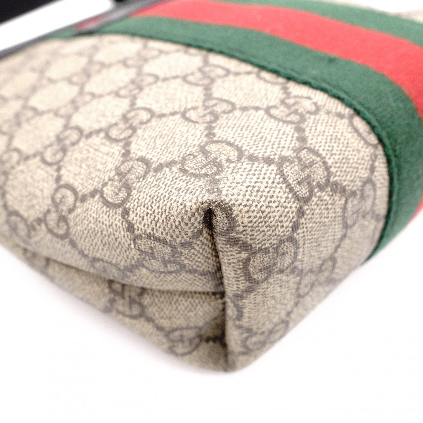 GUCCI GG Supreme Shoulder Bag, PVC and Canvas, Beige, Crossbody