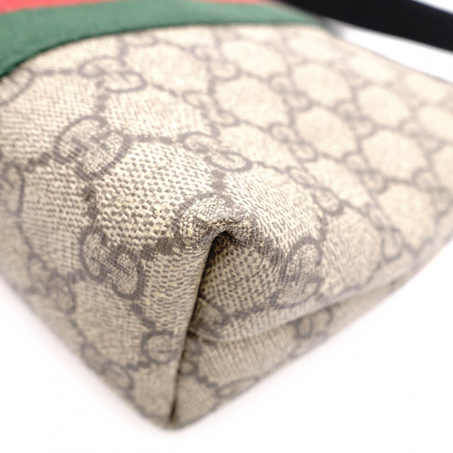 GUCCI GG Supreme Shoulder Bag, PVC and Canvas, Beige, Crossbody