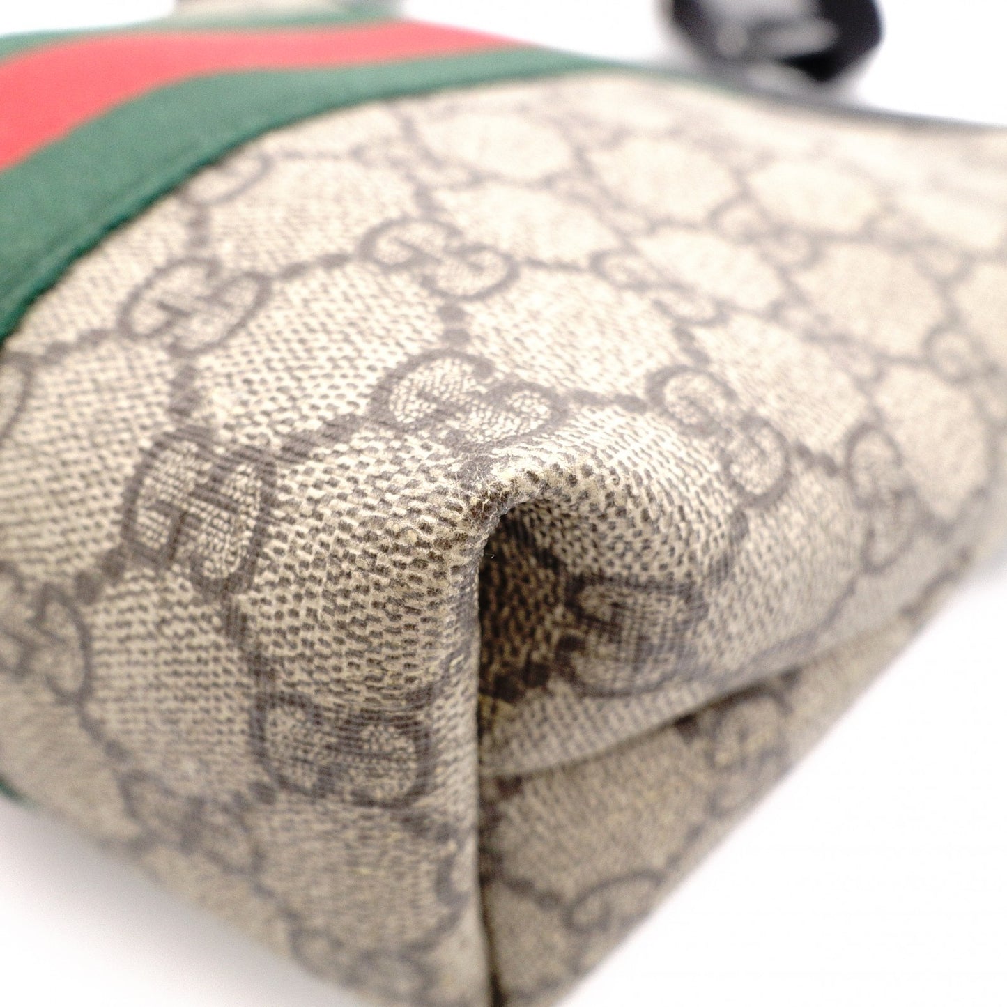 GUCCI GG Supreme Shoulder Bag, PVC and Canvas, Beige, Crossbody