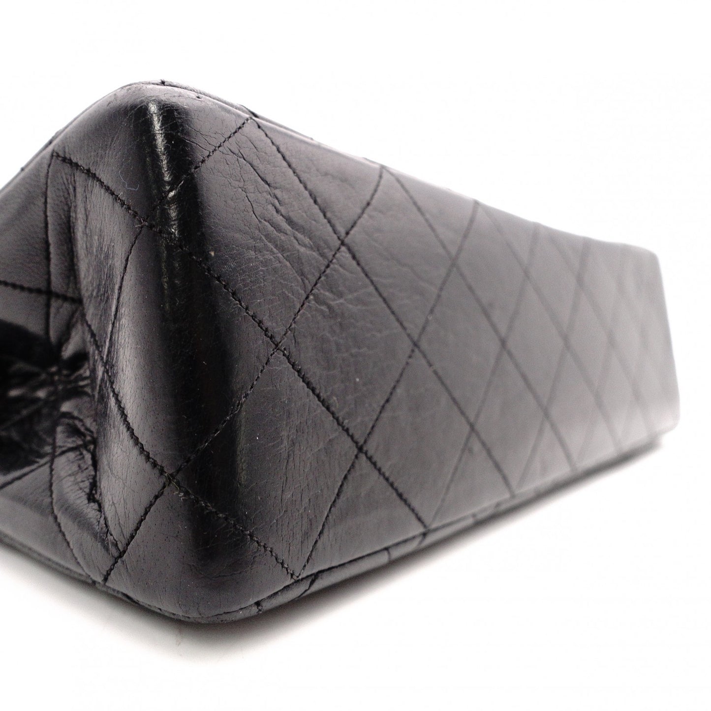 CHANEL W Flap Matelassé Classic Shoulder Bag, Leather, Black, Crossbody
