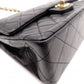 CHANEL W Flap Matelassé Classic Shoulder Bag, Leather, Black, Crossbody