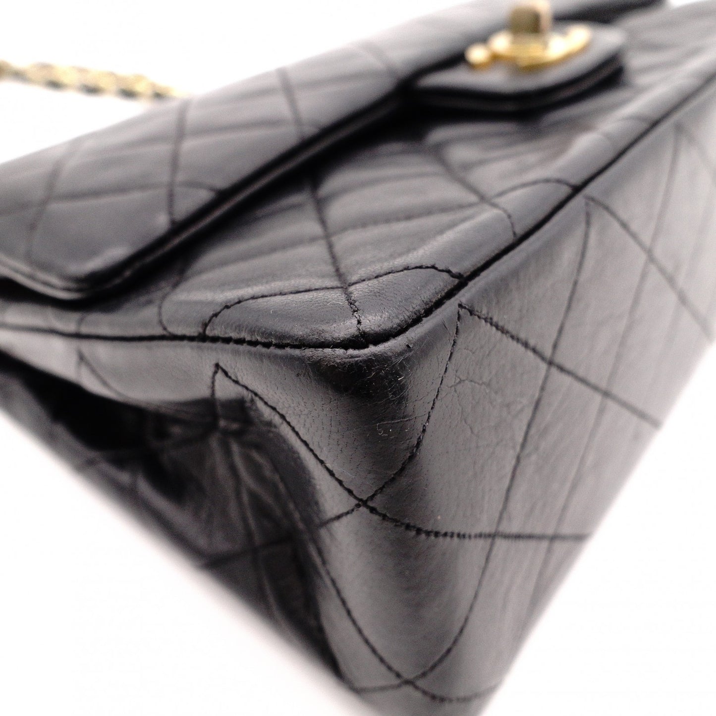 CHANEL W Flap Matelassé Classic Shoulder Bag, Leather, Black, Crossbody
