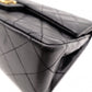 CHANEL W Flap Matelassé Classic Shoulder Bag, Leather, Black, Crossbody