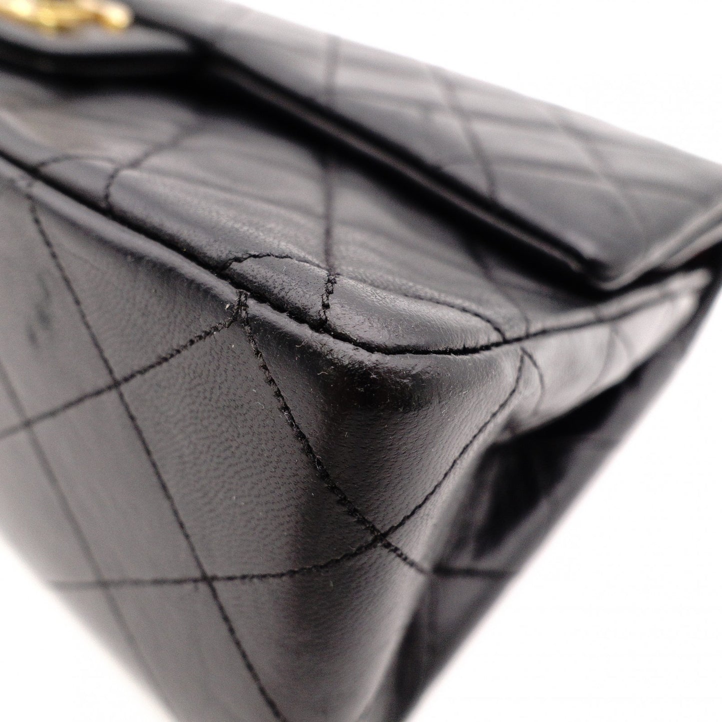 CHANEL W Flap Matelassé Classic Shoulder Bag, Leather, Black, Crossbody