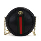 GUCCI Off-Dia Chain Shoulder Bag Black Leather Gold Hardware Crossbody GG Logo 7-8-591