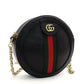 GUCCI Off-Dia Chain Shoulder Bag Black Leather Gold Hardware Crossbody GG Logo 7-8-591