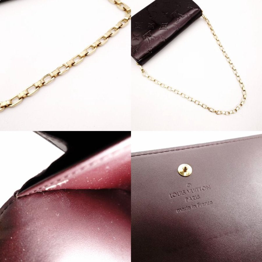 Louis Vuitton Portefeuille Sarah Chain Verni Wallet Chain Amarante