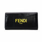 FENDI Continental Long Wallet Leather Black × Yellow Wallet
