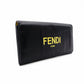 FENDI Continental Long Wallet Leather Black × Yellow Wallet