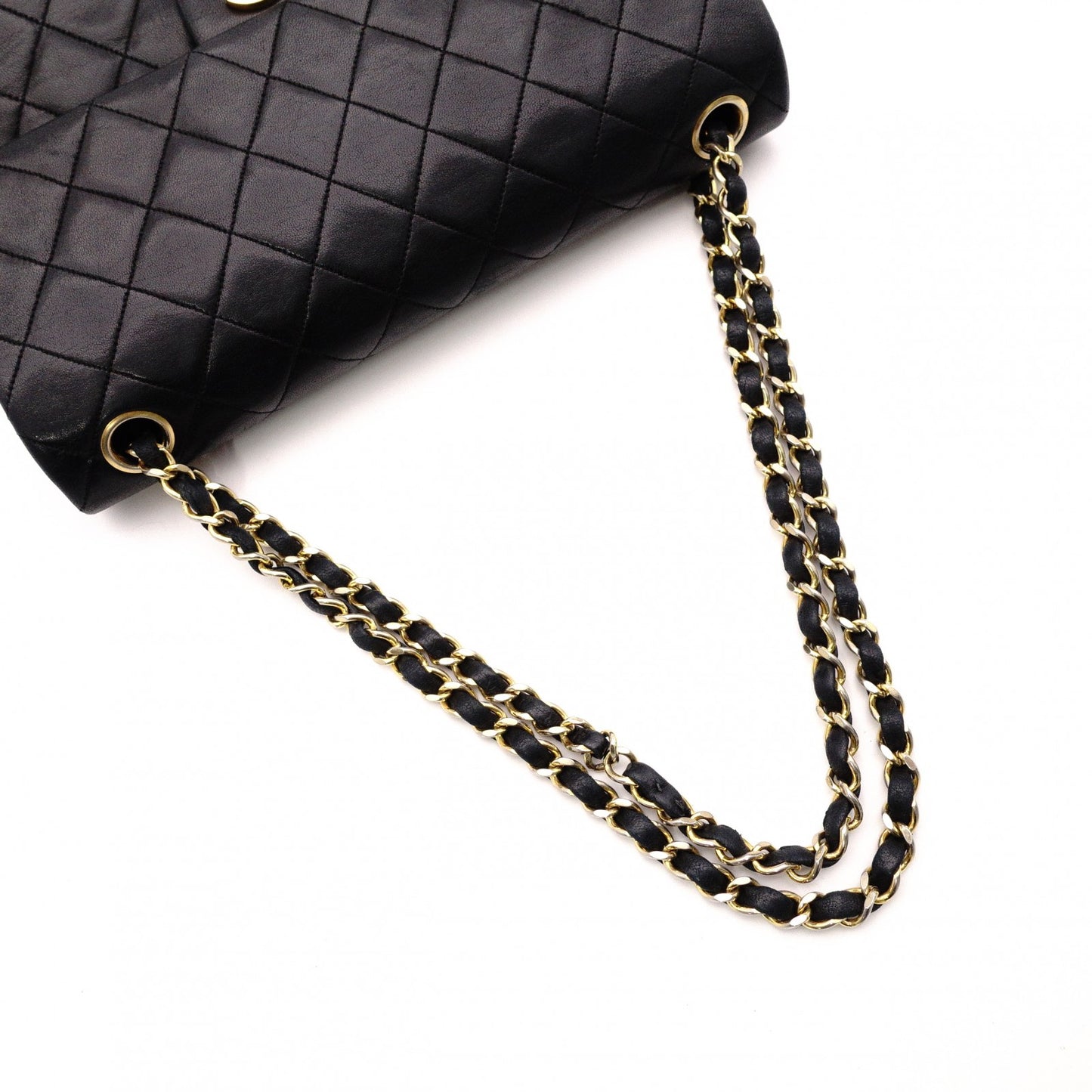 CHANEL W Flap Matelassé Classic Shoulder Bag, Leather, Black, Crossbody