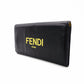 FENDI Continental Long Wallet Leather Black × Yellow Wallet