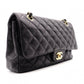 CHANEL W Flap Matelassé Caviar Leather Classic Shoulder Bag, Black Leather with Gold Hardware