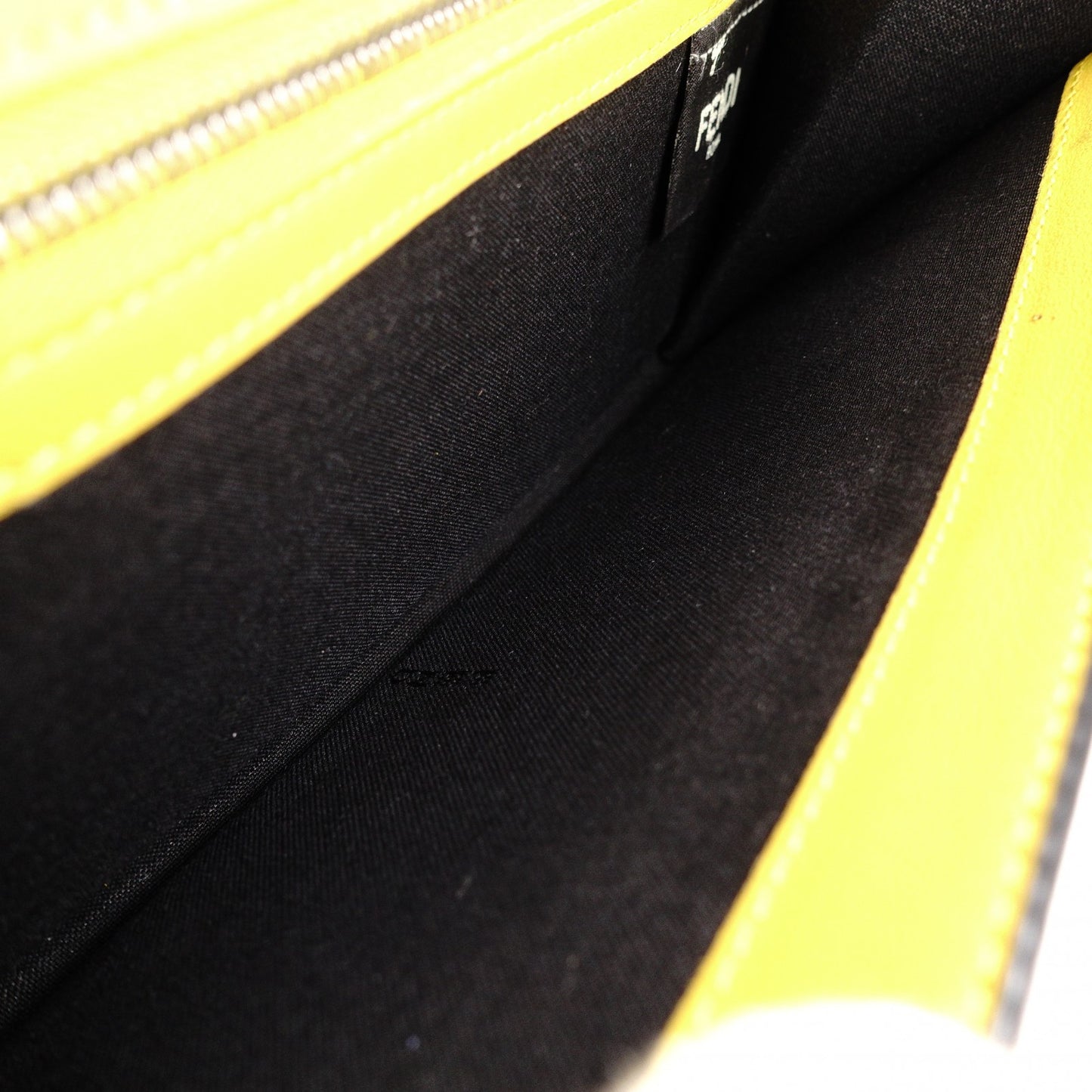 FENDI Continental Long Wallet Leather Black × Yellow Wallet