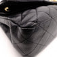 CHANEL W Flap Matelassé Caviar Leather Classic Shoulder Bag, Black Leather with Gold Hardware