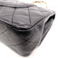 CHANEL W Flap Matelassé Caviar Leather Classic Shoulder Bag, Black Leather with Gold Hardware