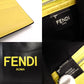 FENDI Continental Long Wallet Leather Black × Yellow Wallet