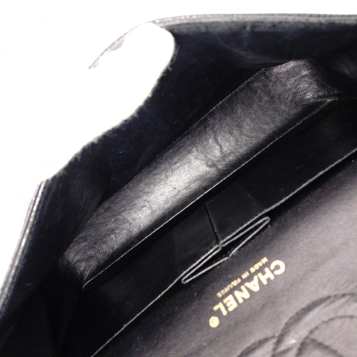 CHANEL W Flap Matelassé Caviar Leather Classic Shoulder Bag, Black Leather with Gold Hardware