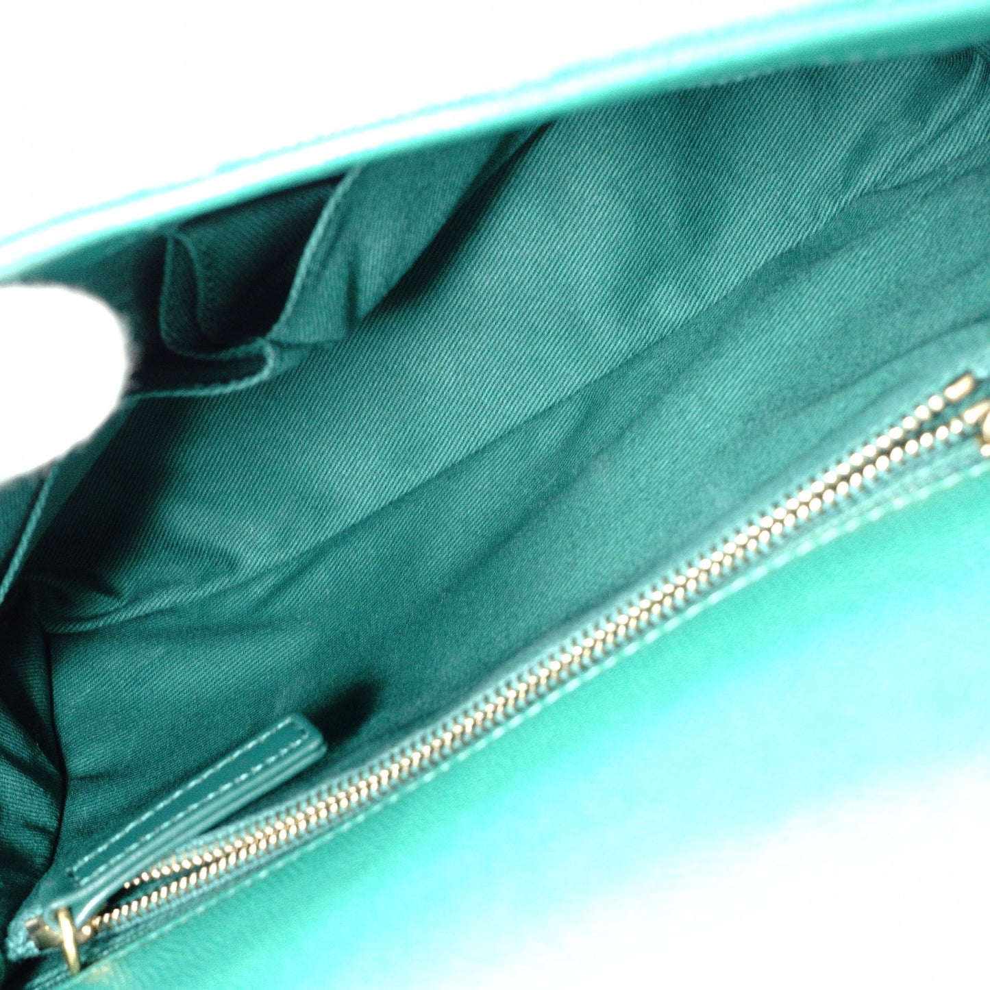 CHANEL Coco Handle Matelassé Handbag, Leather, Green Caviar Skin, 2-Way, Gold Hardware