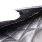 CHANEL W Flap Matelassé Caviar Leather Classic Shoulder Bag, Black Leather with Gold Hardware