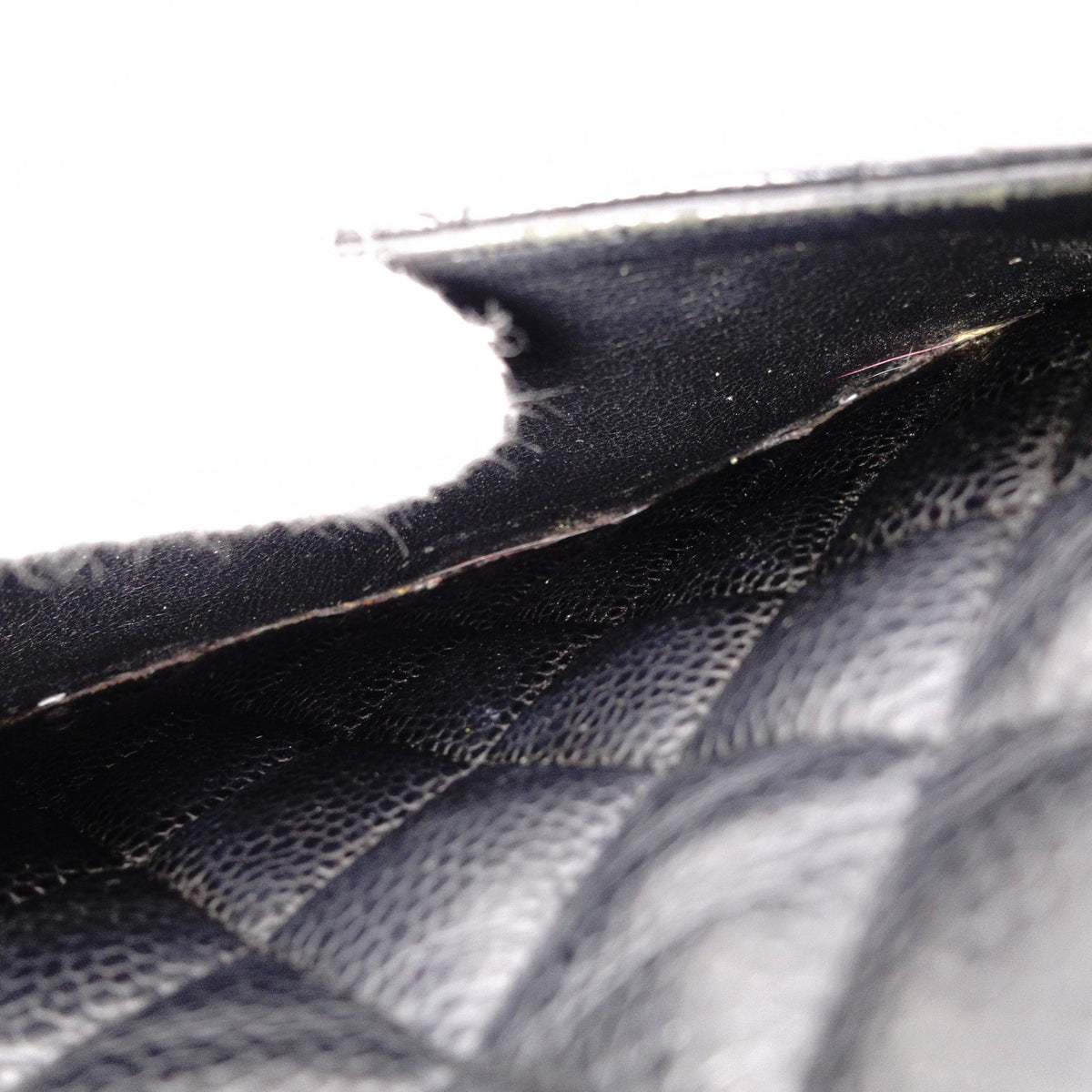CHANEL W Flap Matelassé Caviar Leather Classic Shoulder Bag, Black Leather with Gold Hardware
