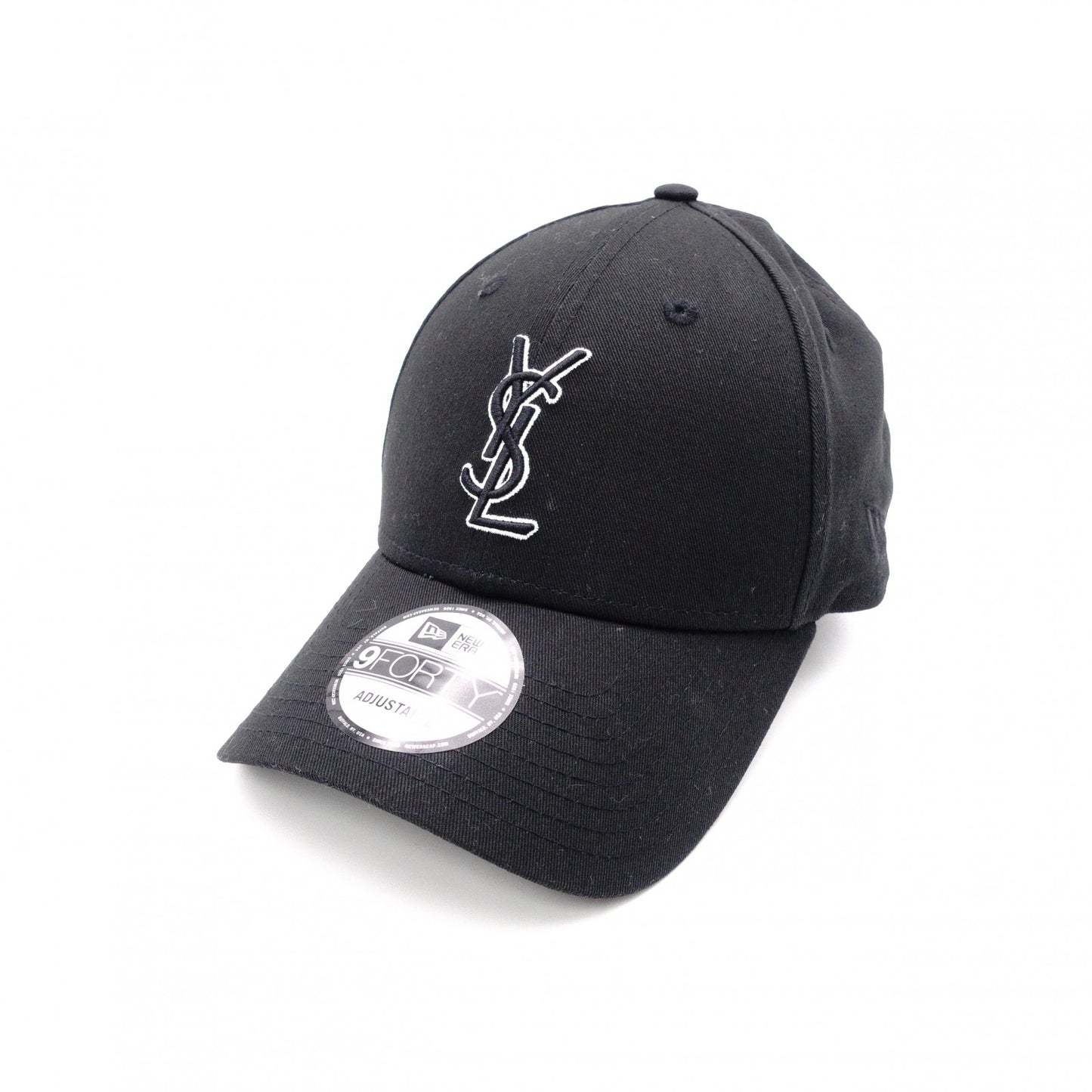 Saint Laurent x New Era Collaboration Baseball Cap, Canvas, Black, YSL Logo