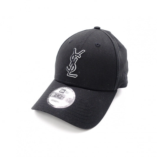 Saint Laurent x New Era Collaboration Baseball Cap, Canvas, Black, YSL Logo