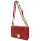 Christian Dior Diorama Chain Shoulder Bag Red Leather Gold Hardware Crossbody 7-10-103
