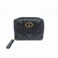 Dior Caro Bifold Wallet Leather Black CD Logo