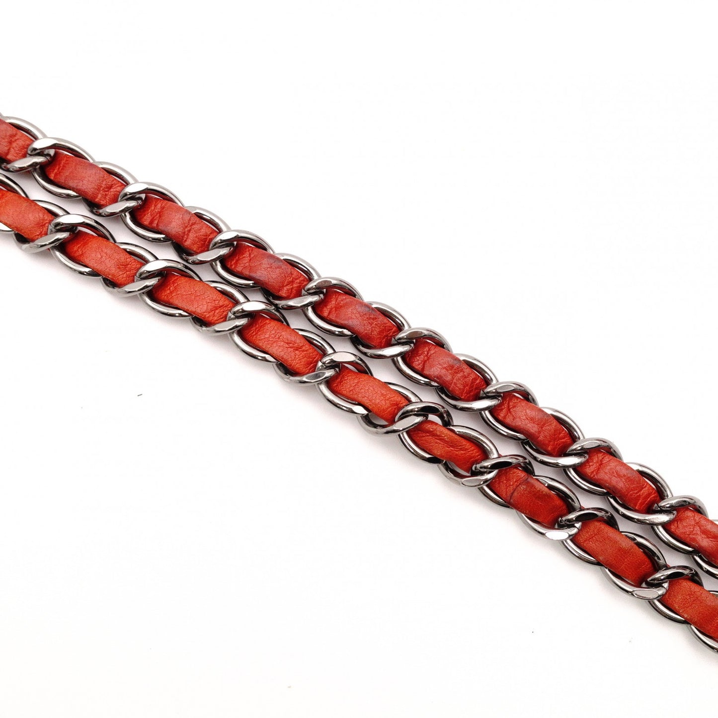 CHANEL Chain Shoulder Bag, Matelassé Shoulder Bag, Leather, Red, Crossbody, Silver Hardware