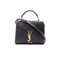 SAINT LAURENT Cassandra Handbag, Leather, Black, 2-Way, Gold Hardware, Crossbody