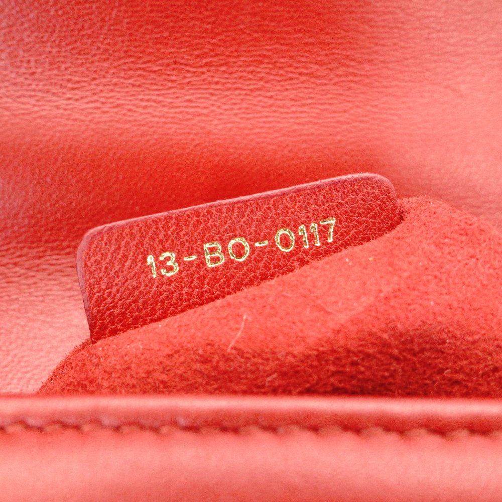 Christian Dior Diorama Chain Shoulder Bag Red Leather Gold Hardware Crossbody 7-10-103