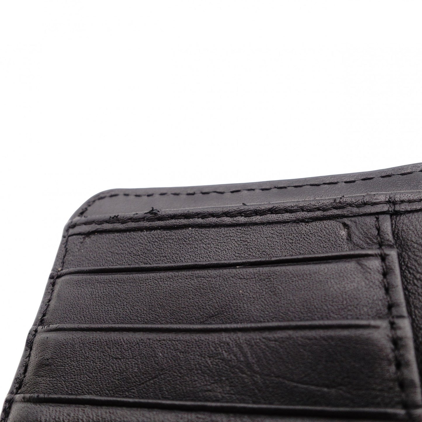 Dior Caro Bifold Wallet Leather Black CD Logo