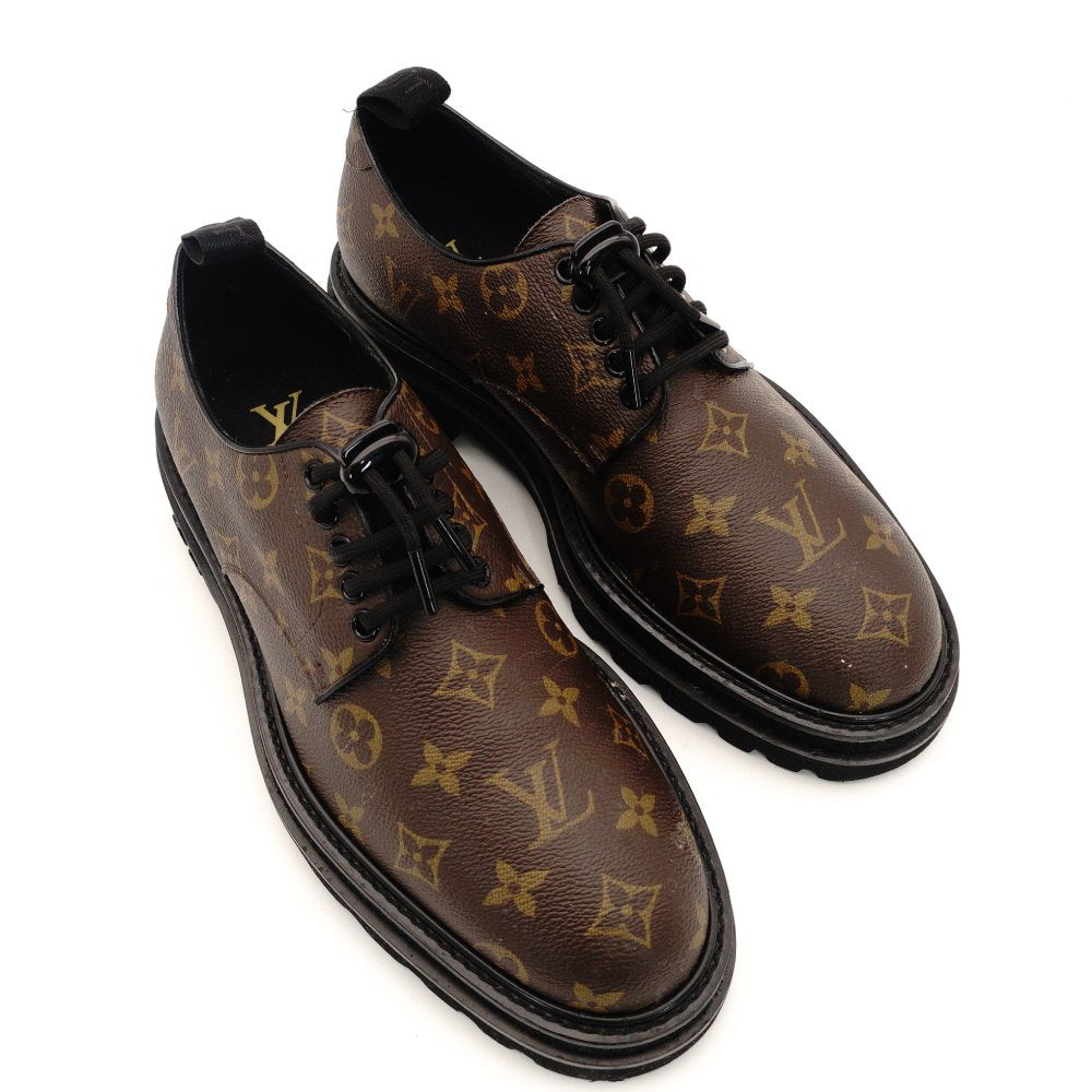Louis Vuitton Black Ice Line Derby Shoes Men's Monogram Canvas 2021 Size 7 With Box 7-10-846