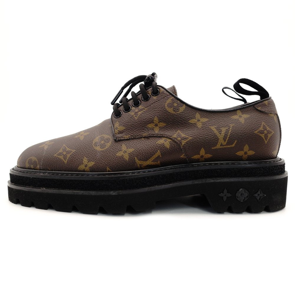 Louis Vuitton Black Ice Line Derby Shoes Men's Monogram Canvas 2021 Size 7 With Box 7-10-846