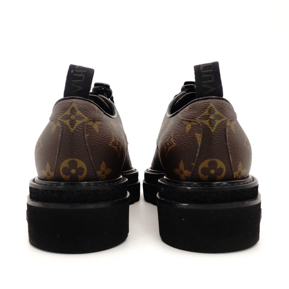 Louis Vuitton Black Ice Line Derby Shoes Men's Monogram Canvas 2021 Size 7 With Box 7-10-846