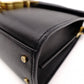 SAINT LAURENT Cassandra Handbag, Leather, Black, 2-Way, Gold Hardware, Crossbody
