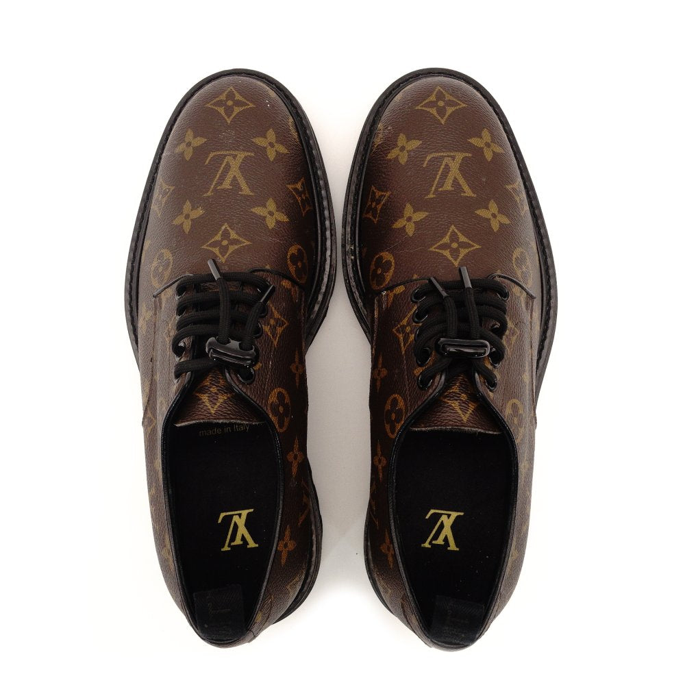 Louis Vuitton Black Ice Line Derby Shoes Men's Monogram Canvas 2021 Size 7 With Box 7-10-846