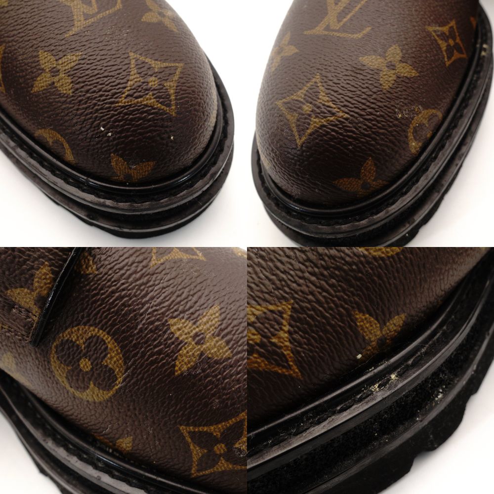 Louis Vuitton Black Ice Line Derby Shoes Men's Monogram Canvas 2021 Size 7 With Box 7-10-846