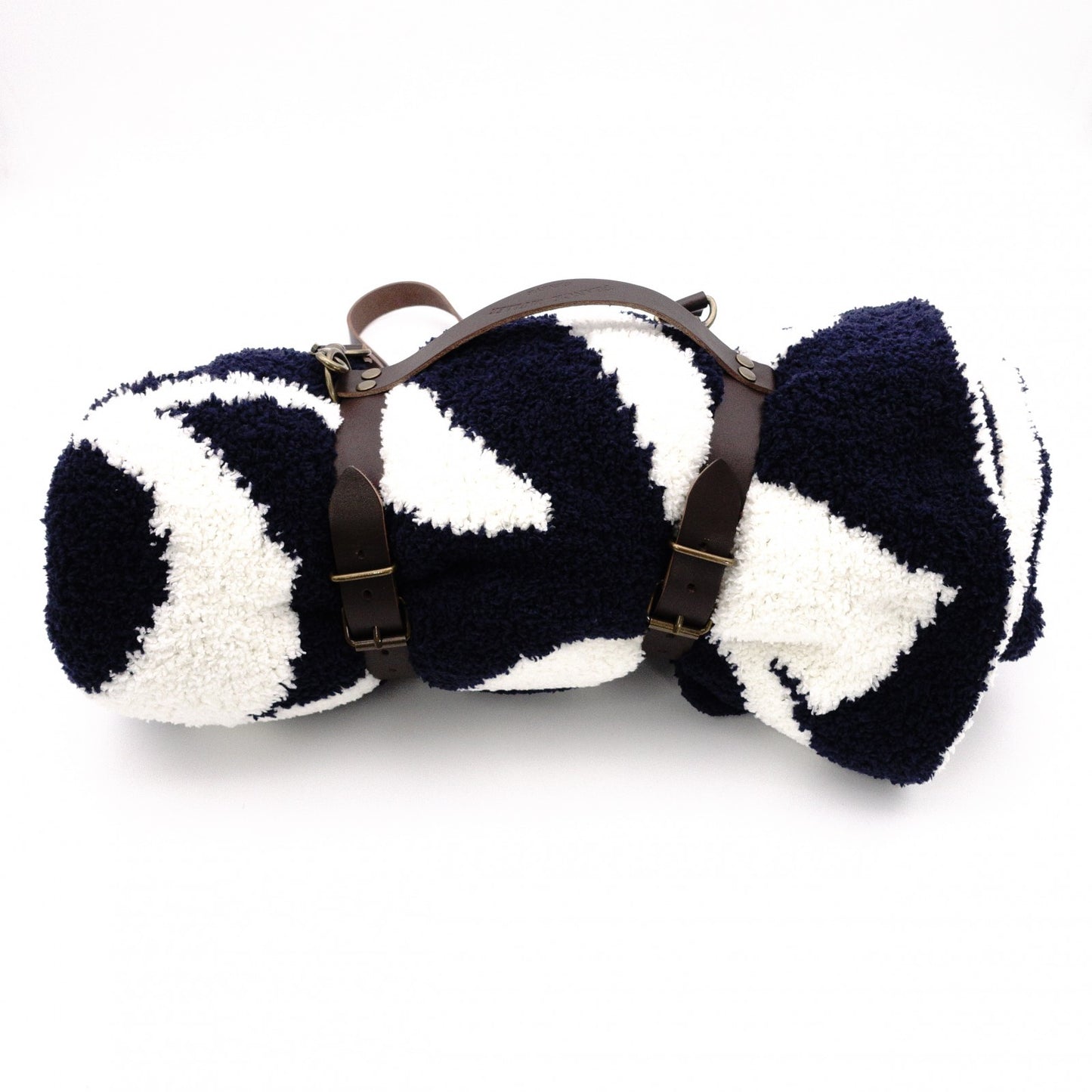 Unused, with tags: Kashiware x Franck Muller Collaboration Blanket, Navy and White