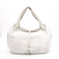CELINE Hobo Bittersweet Handbag, Leather, White, Single-Shoulder Bag