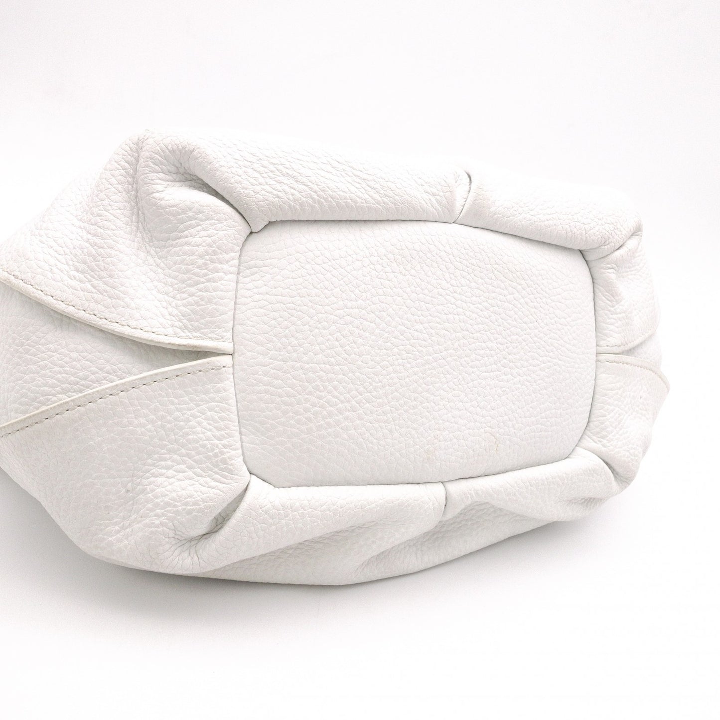 CELINE Hobo Bittersweet Handbag, Leather, White, Single-Shoulder Bag