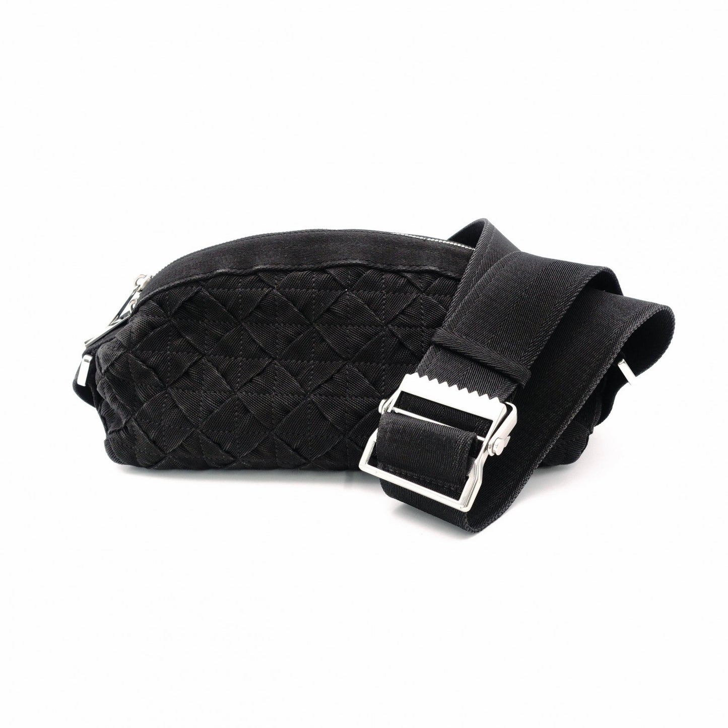 BOTTEGA VENETA Intrecciato Shoulder Bag Nylon Black