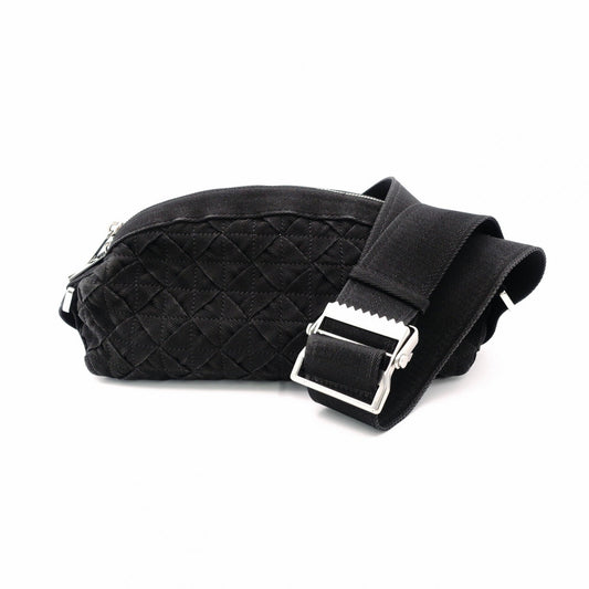 BOTTEGA VENETA Intrecciato Shoulder Bag Nylon Black