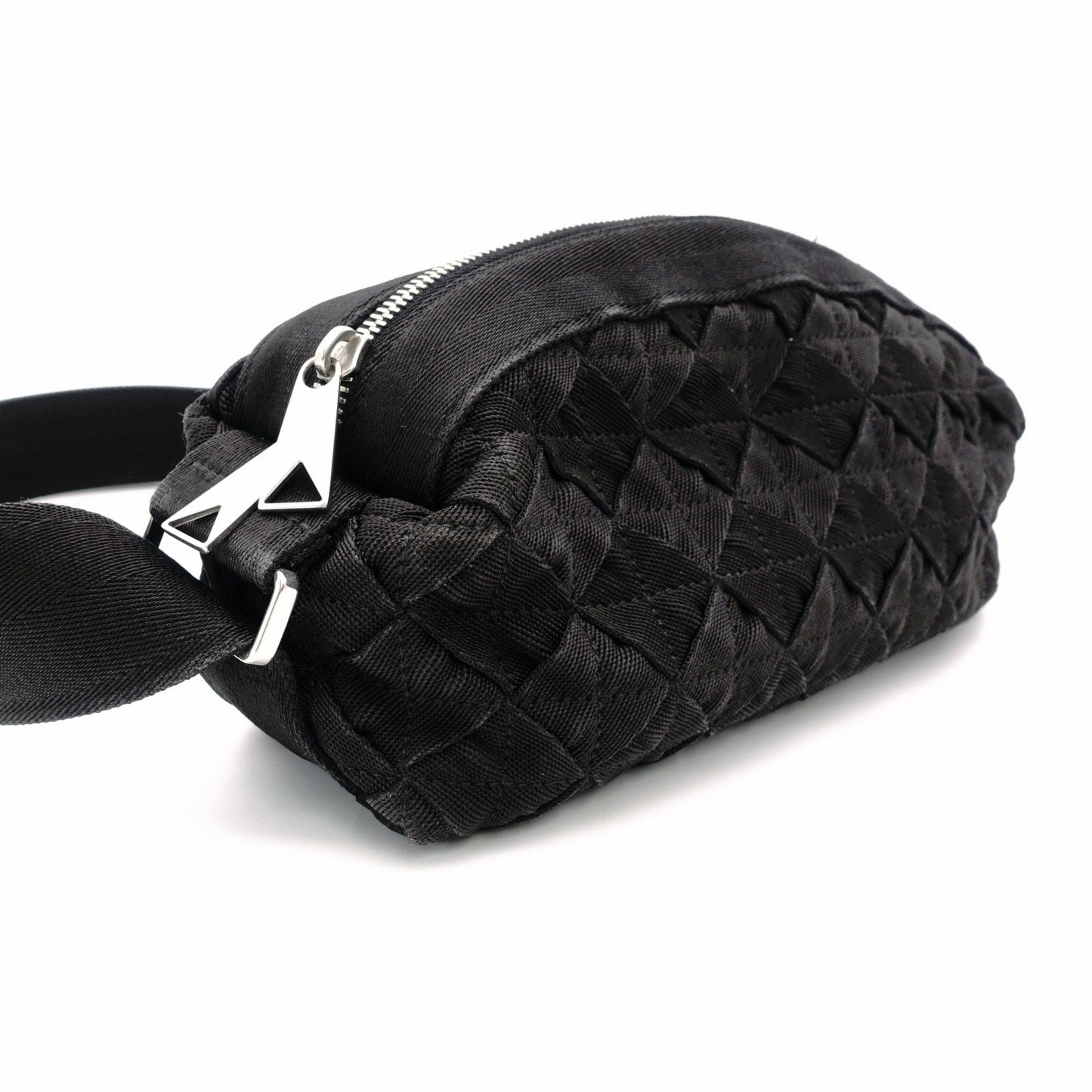 BOTTEGA VENETA Intrecciato Shoulder Bag Nylon Black