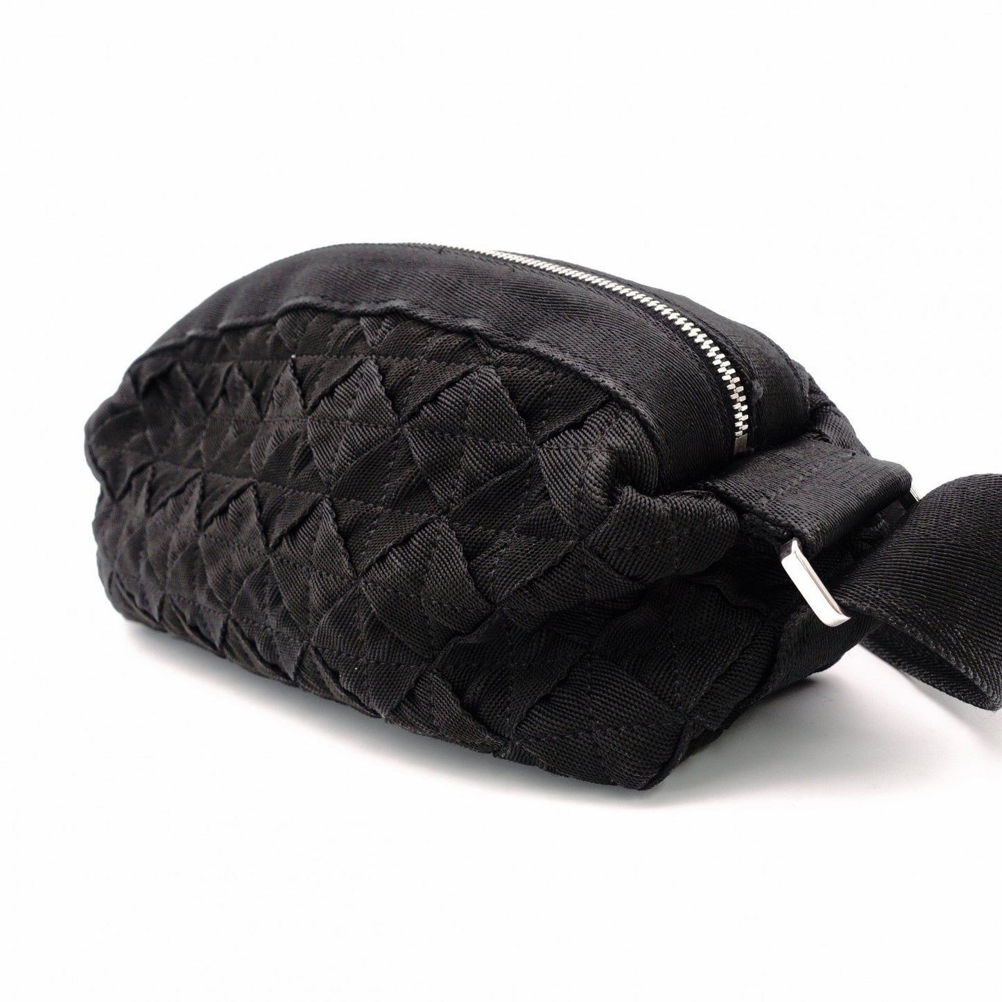 BOTTEGA VENETA Intrecciato Shoulder Bag Nylon Black