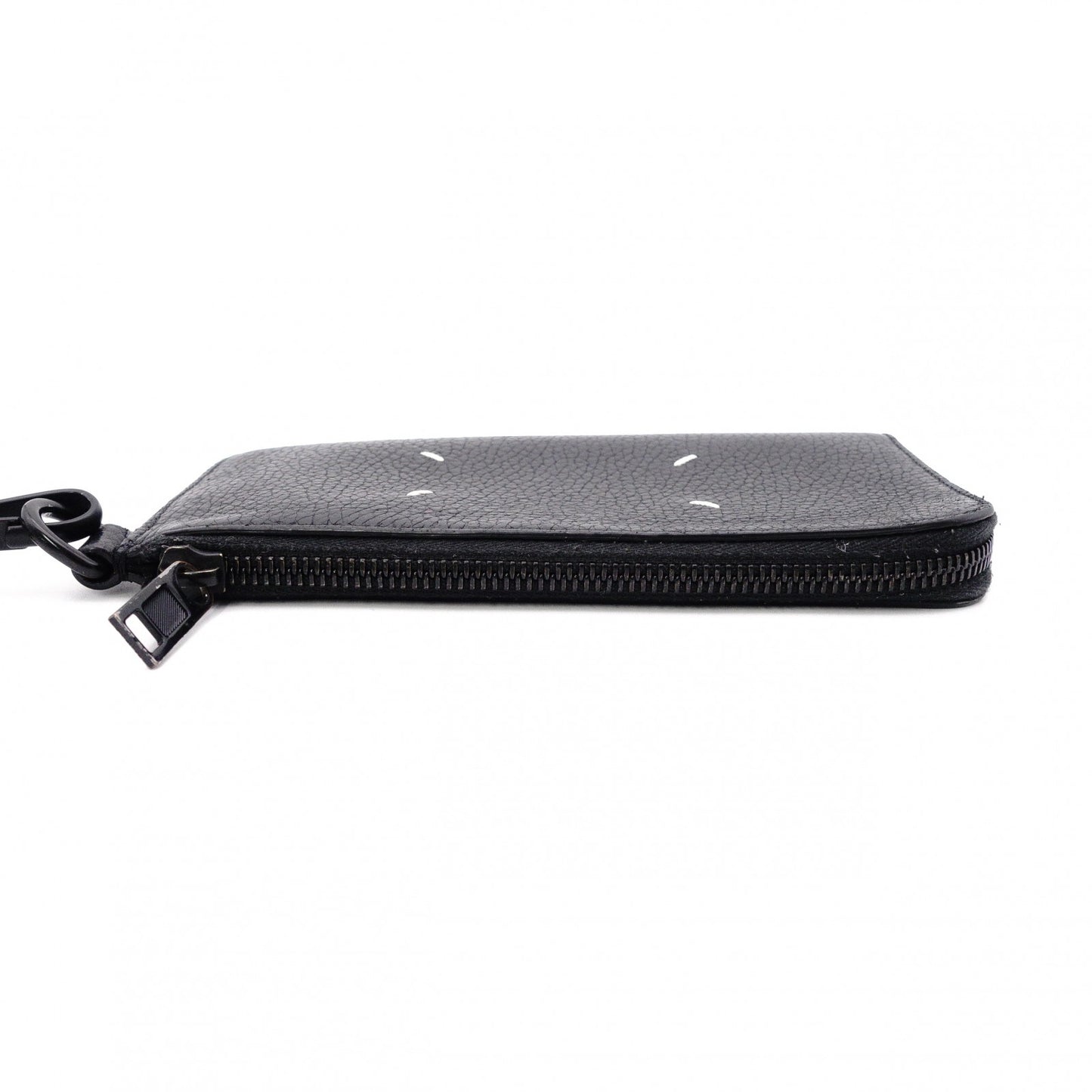 Maison Margiela 4-Stitch Long Wallet with Strap, Leather, Black, Men's