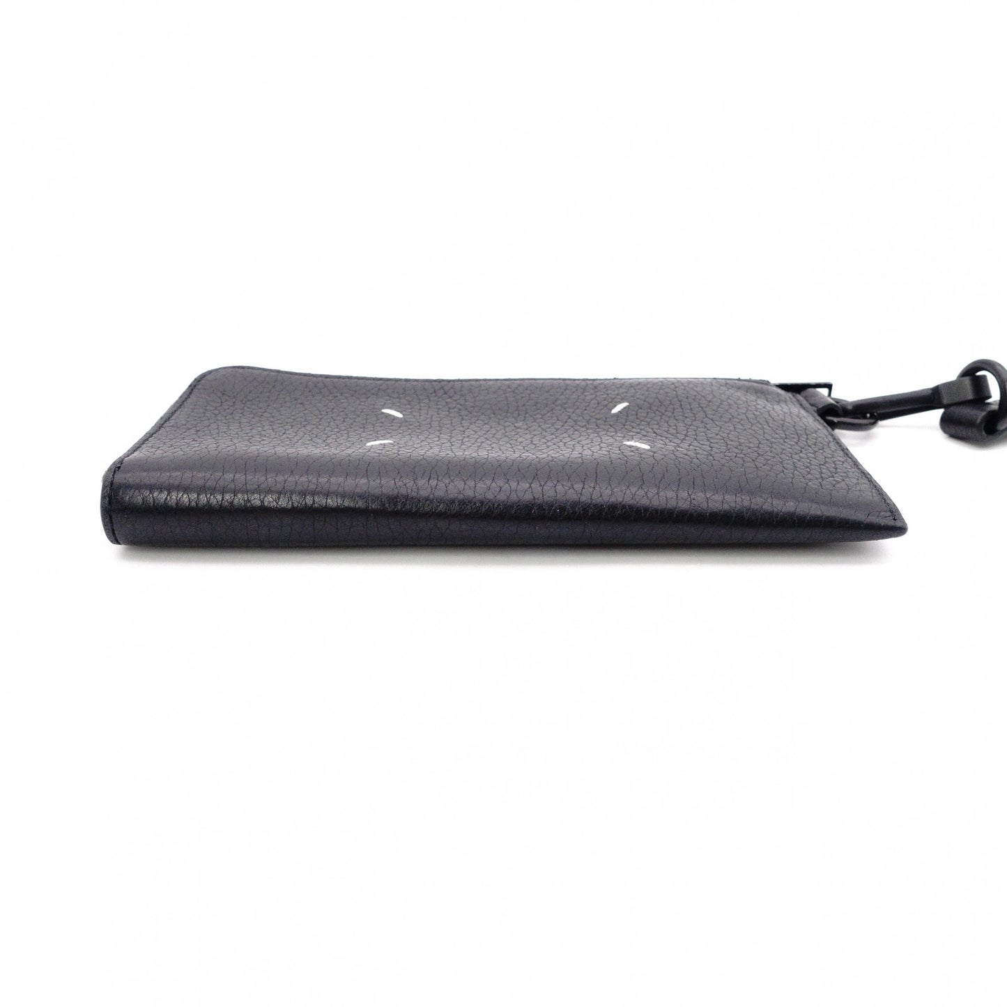 Maison Margiela 4-Stitch Long Wallet with Strap, Leather, Black, Men's