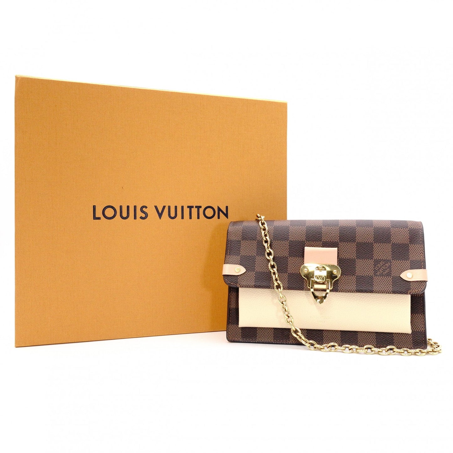 LOUIS VUITTON Vavin Portofolio Damier Shoulder Bag, PVC, Brown